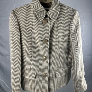 New Talbots Size 4 Button Down Heavy Tweed Jacket Blazer